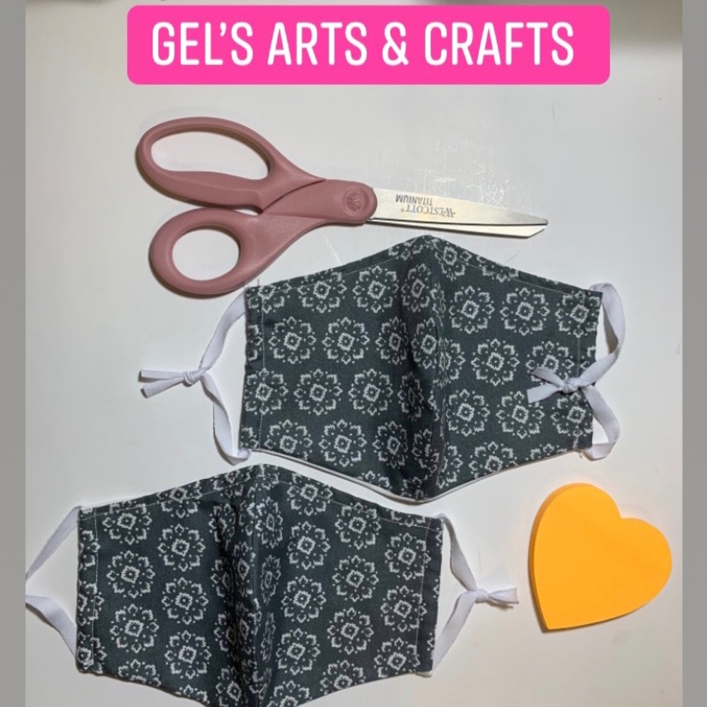 🆕Floral Gray handmade Mask,w/filter pocket